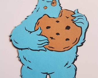 12-18 incles, Large Cookie Monster, Sesame Street Die Cut, Sesame Street Party Decors