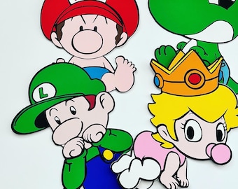 2 Feet Baby Character Standee, Mario, Luigi, Peach, Yoshi Die Cuts, Mario Photo Props