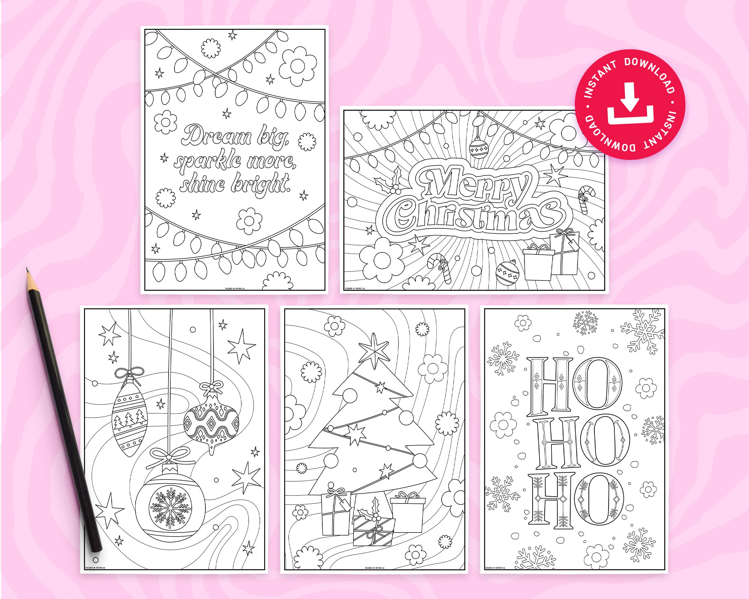 Retro Christmas Colouring Pages - Il Fullxfull.5416270391 1pgn