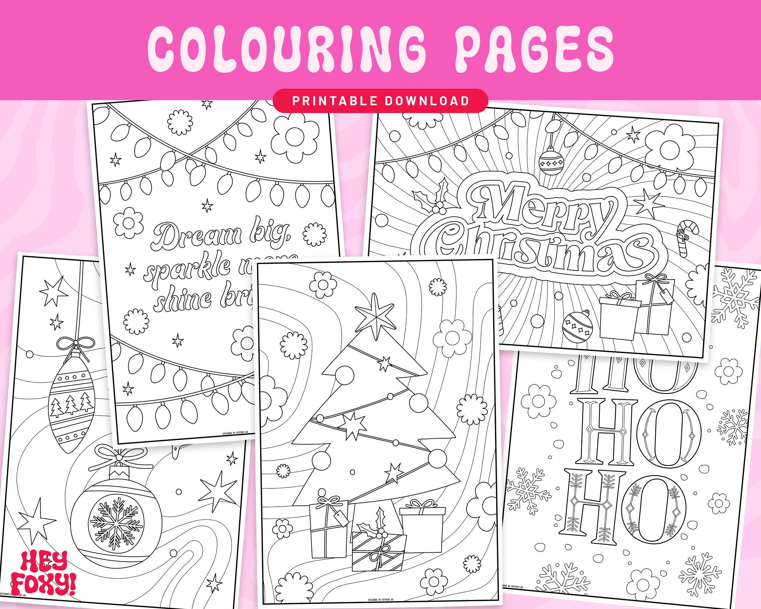 10 Christmas Coloring Pages: PDF Coloring Christmas Printables, Winter Coloring  Sheets, Holiday Coloring Pages, Christmas Activity Page 