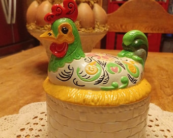 Handmade Ceramic Hen Container