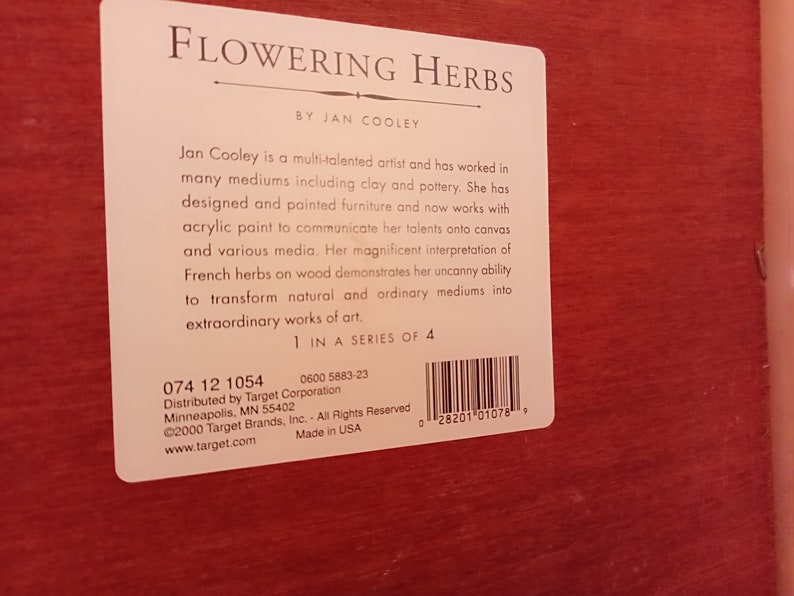 Framed Wooden Herb Wall Decor Etsy