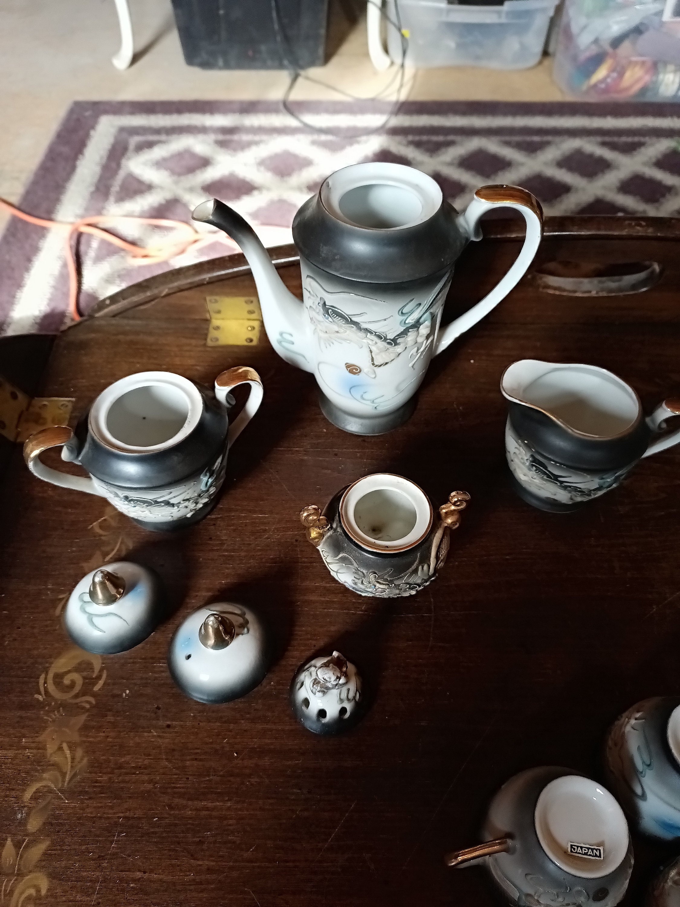 Vintage Japanese Dragonware Tea Set Etsy