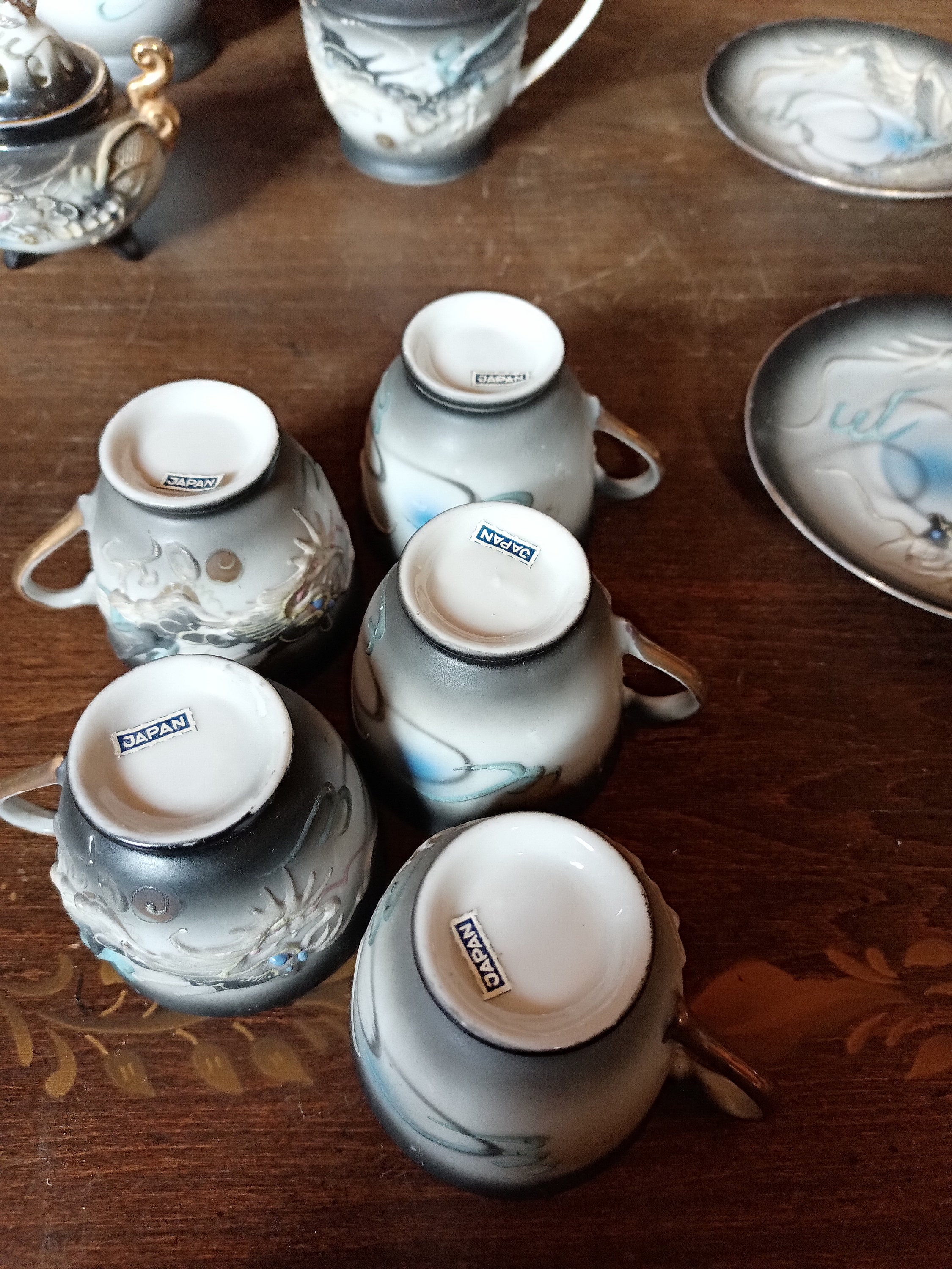 Vintage Japanese Dragonware Tea Set Etsy
