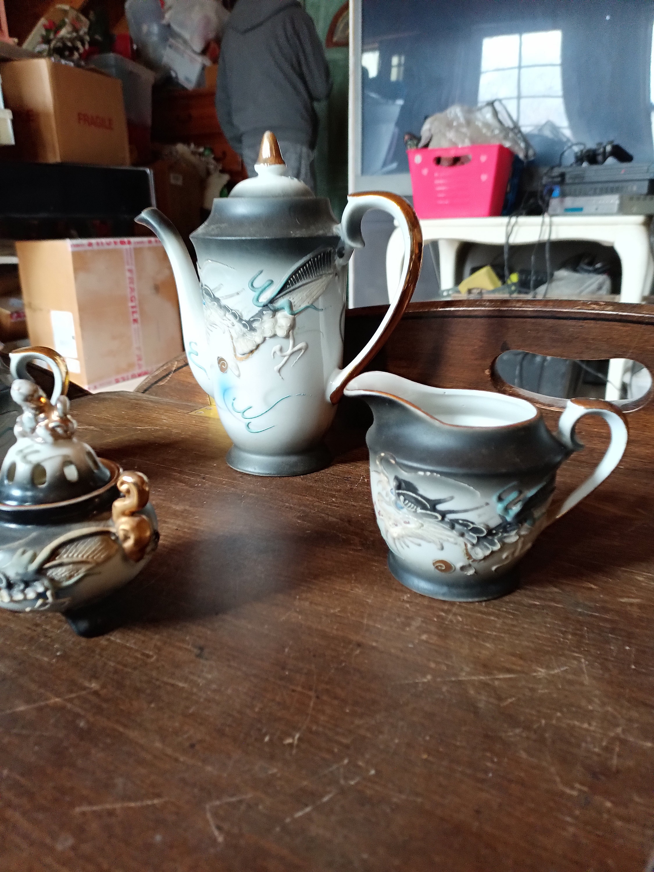 Vintage Japanese Dragonware Tea Set Etsy