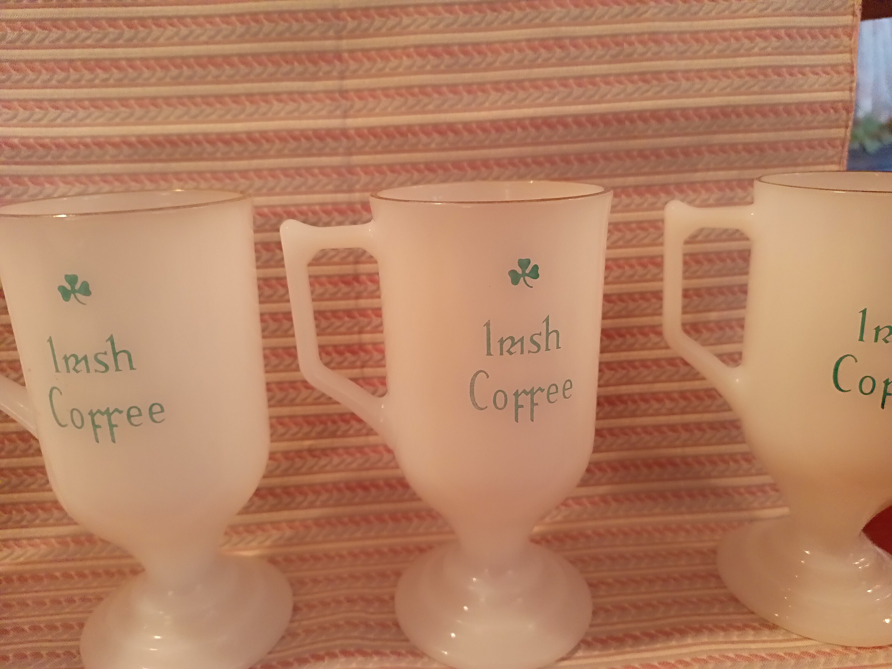 Vintage Irish Coffee Milk Glass Cup Set of 6 Etsy