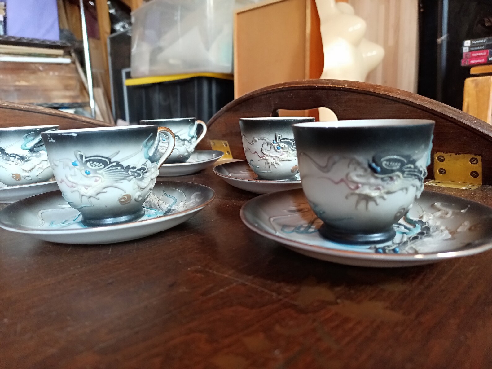 Vintage Japanese Dragonware Tea Set Etsy