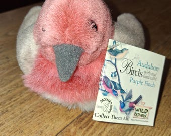Vintage Audubon Birds w/ Real Bird Calls Purple Finch Plushie