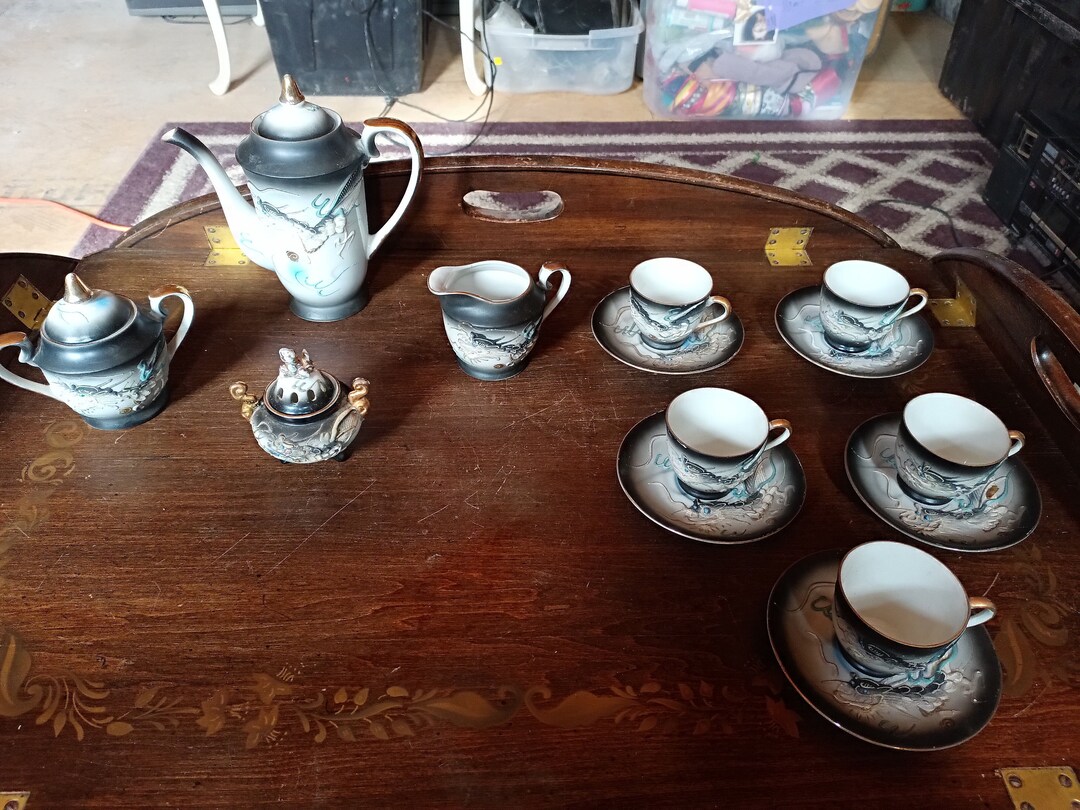 Vintage Japanese Dragonware Tea Set Etsy