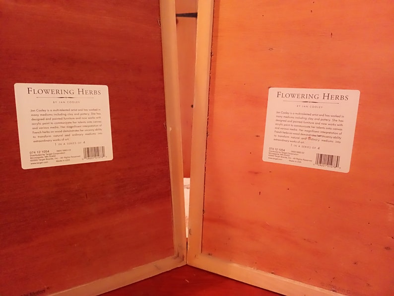 Framed Wooden Herb Wall Decor Etsy