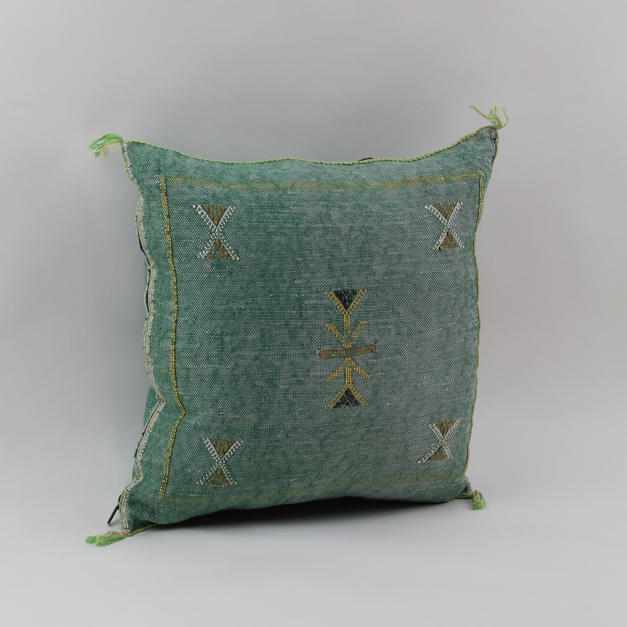 Brown Sabra Moroccan Cactus Silk Pillow Cover - 18x18 - Or & Zon