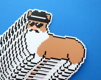 Incorgnito 8 Bit pixel Themed Sticker - Great Gift for Welsh Corgi Lovers and Owners!