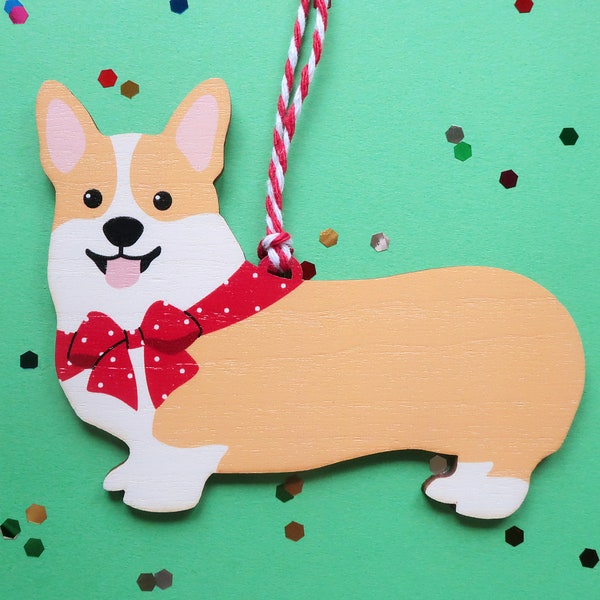 Pembroke Welsh Corgi Christmas Ornament  /  Personalized Handmade Wooden Dog Ornament / Christmas Tree Ornament / Gift for Corgi Lovers