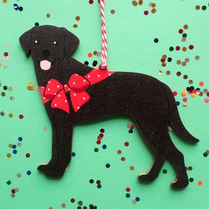 Labrador Retriever Black Christmas Ornament Personalized Handmade Wooden Dog Ornament Dog Christmas Tree Ornament Gift for Lab Lovers image 1