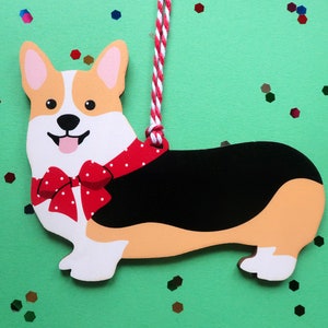 Pembroke Welsh Corgi Tri color Christmas Ornament Personalized   Handmade Wooden Dog Ornament Christmas Tree Ornament/Gift for Corgi Lover