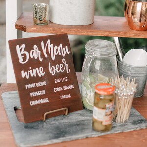 Open Bar Wedding Sign, His and Hers Drinks Sign, Signature Drinks, Bar Menu Sign, Wooden Wedding Sign, Open Bar Sign, Drink Sign