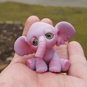 Baby Elephant Miniature, Handmade, Made to Order, Fantasy Baby