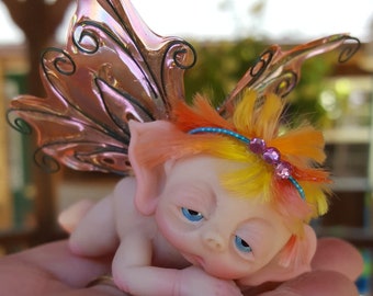 Sleepy Baby Fairy, Made to Order, Miniature, Fantasy Baby