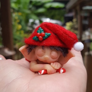 Weihnachtselfe Miniatur, Made to Order, handgemacht, Fantasy Baby Doll