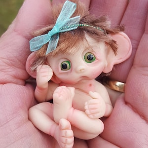 Troll Baby Miniatur, Made to Order, handgemacht, Fantasy Baby