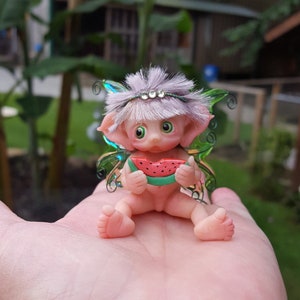 Fairy Baby Miniature, Handmade, Made to Order, Watermelon Fantasy Baby