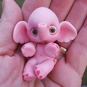 Rosa Baby Elefant, auf Bestellung, Fantasy Baby Miniatur