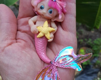 Baby Mermaid, Made to Order, Handmade, Fantasy Baby miniature