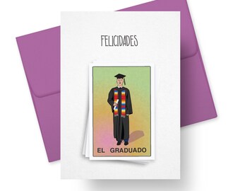 Graduados Etsy - el graduado male loteria spanish graduation greeting card