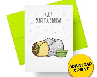 Taco Birthday Card happy Birthday Funny Card - Etsy