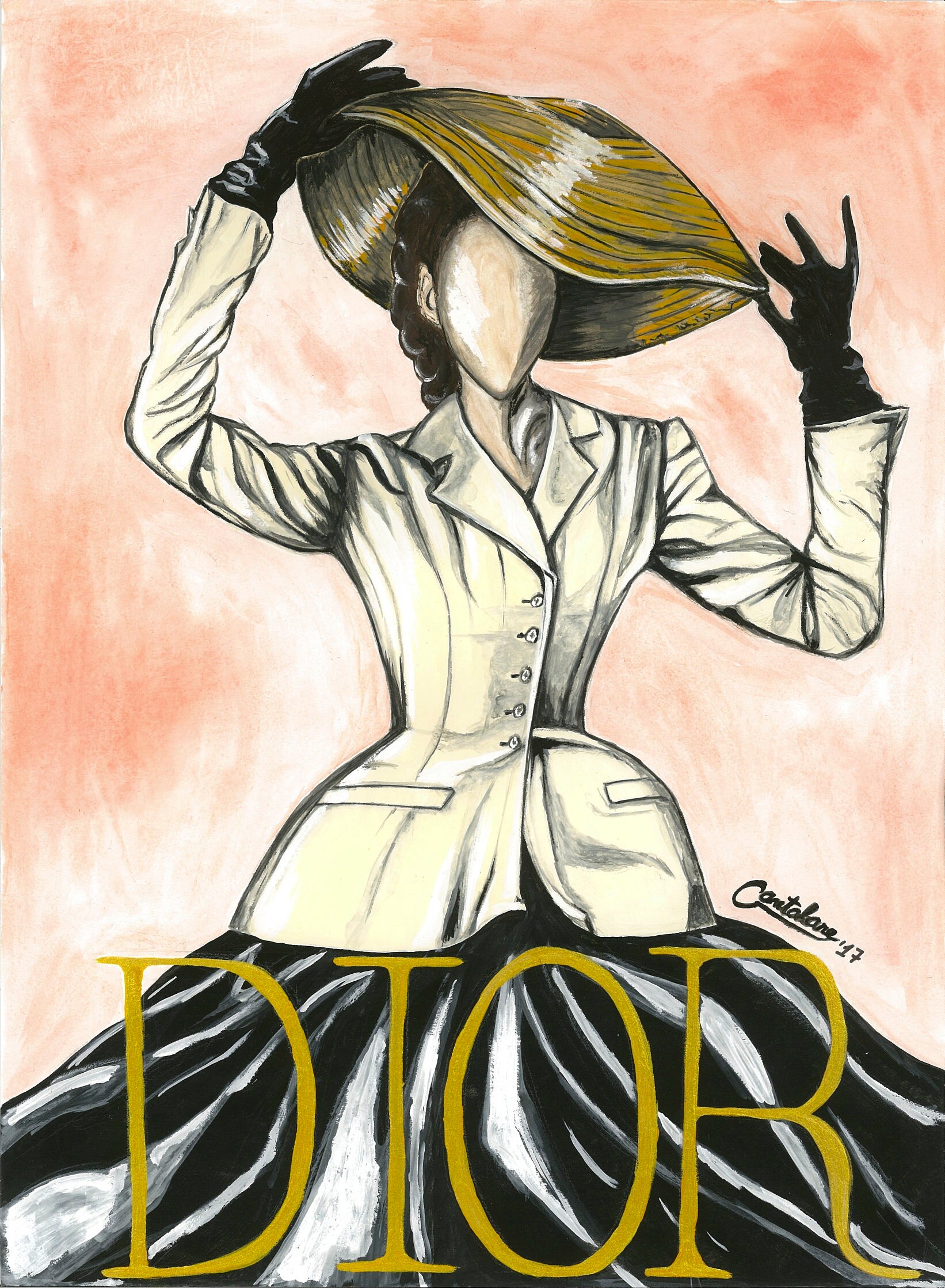 Print Dior Bar Jacket Vintage Fashion Illustration | Etsy