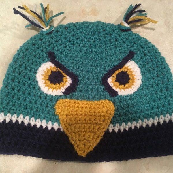 Seahawk Hat or Infinity Scarf, UNCW-Themed, Hand-Crocheted