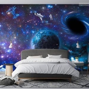 Interstellar space murals, space travelers.