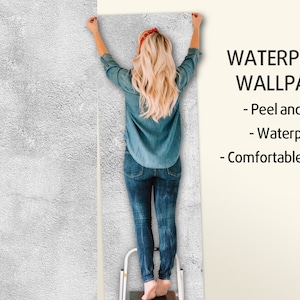 Betonnen muurtextuurbehang, imitatie cementmuur, ruwe textuur, grijze kleur, gemakkelijk af te pellen en te plakken, waterdicht