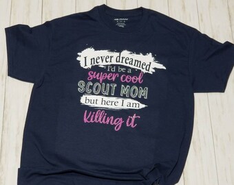Scout Mom Shirt, Super Cool Design, Glitter Detail