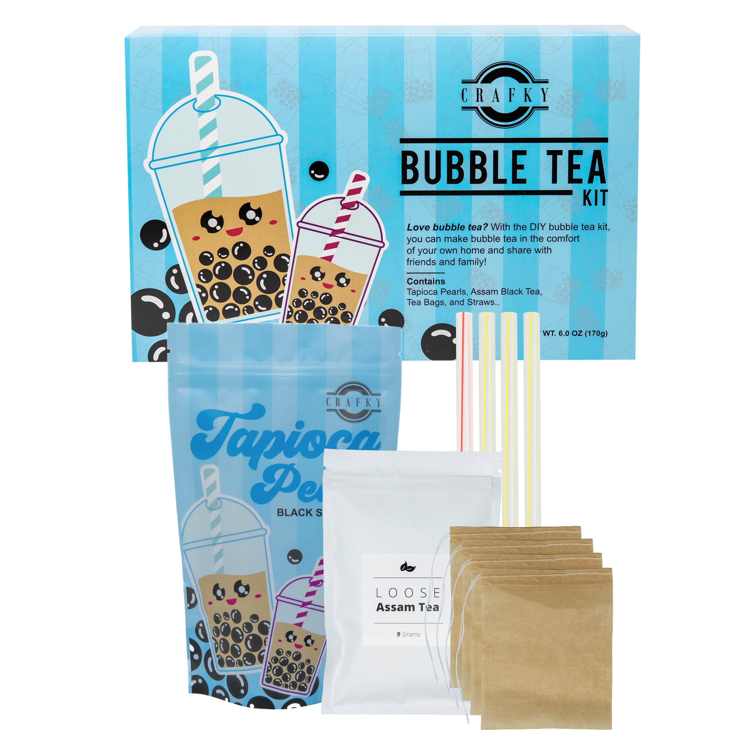 Diy Bubble Tea Making Kit Complete With Boba Tapioca Pearls Etsy