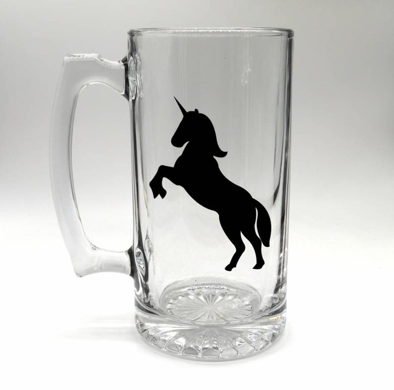 drinking glass Customizable Unicorn Pub GlassBeer MugStien fantasy creature barware magick magical unicorn lover glass cold drink
