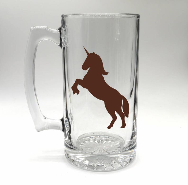 drinking glass Customizable Unicorn Pub GlassBeer MugStien fantasy creature barware magick magical unicorn lover glass cold drink