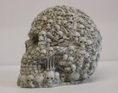 Concrete Skull Statue, Cement Skull Of Bones Skull, Garden Figure, Garden Statue, Garden Decor, Skull And Bones