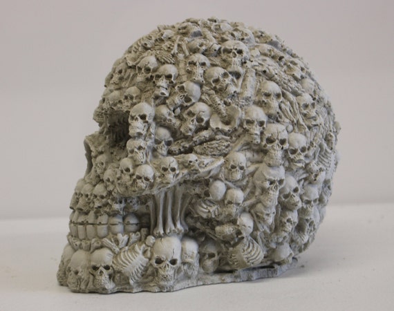 Concrete Skull Statue Cement Skull of Bones Skull Garden - Etsy UK