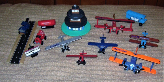 wooden airport playset