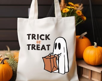 Spookje met snoepzakje (PNG) | Leuke Halloween digitale download | Spookje met snoepzakje clipart | Herfst sublimatie design voor kinder T-shirts stickers