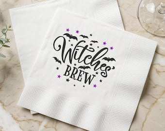 Witches Brew Cocktail Napkins | Cute Spooky Halloween Party Decor | Witchy Table Decor | Witches Night Out Party Napkins Set of 50