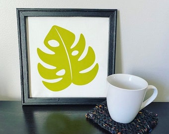 Plant Leaf | Wall Decor | Home Decor | Home Accessories | Wooden Framed Canvas | Wall Sign