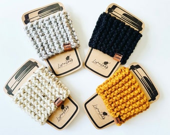 Handmade Knit Cup Sleeve Cozy | Reusable Coffee Cup Cozy | Cute Eco-Friendly Gift | Warm Beverage Sleeve | Cozy Vibes | Chunky Knit Cozies