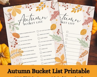 Bucketlist voor de herfst | Digitale bucketlist voor de herfst | Checklist voor de herfst (pdf en jpg) | Lijst met herfstactiviteiten | Lijst met leuke activiteiten voor het hele gezin in de herfst