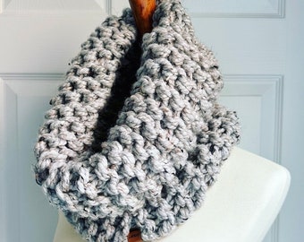 Chunky Knit Cowl Scarf | Cozy Hand Knit Neck Warmer | Winter Infinity Scarf | Soft Handmade Chunky Yarn Cowl | Fall Fashion Gift For Her