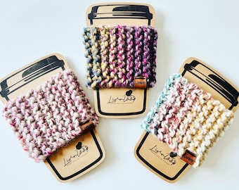 Handmade Knit Cup Sleeve Cozy | Reusable Coffee Cup Cozy | Cute Eco-Friendly Gift | Warm Beverage Sleeve | Cozy Vibes | Chunky Knit Cozies