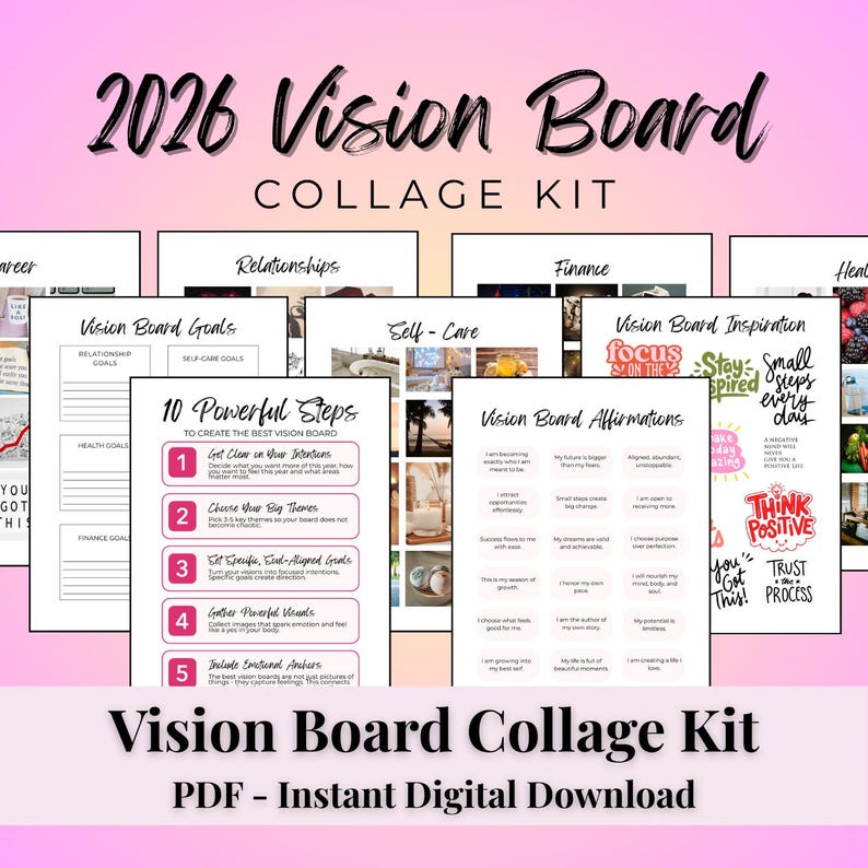 Vision Board Kit | 2026 Aesthetic Vision Board Pictures | 2026 Goals ...