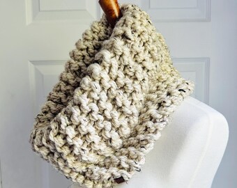 Chunky Knit Cowl Scarf | Cozy Hand Knit Neck Warmer | Winter Infinity Scarf | Soft Handmade Chunky Yarn Cowl | Fall Fashion Gift For Her