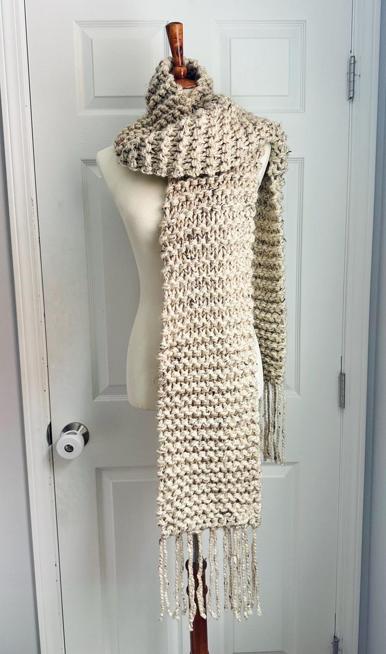 Chunky Knit Scarf | Cozy Winter Scarf | Hand Knit Blanket Scarf ...